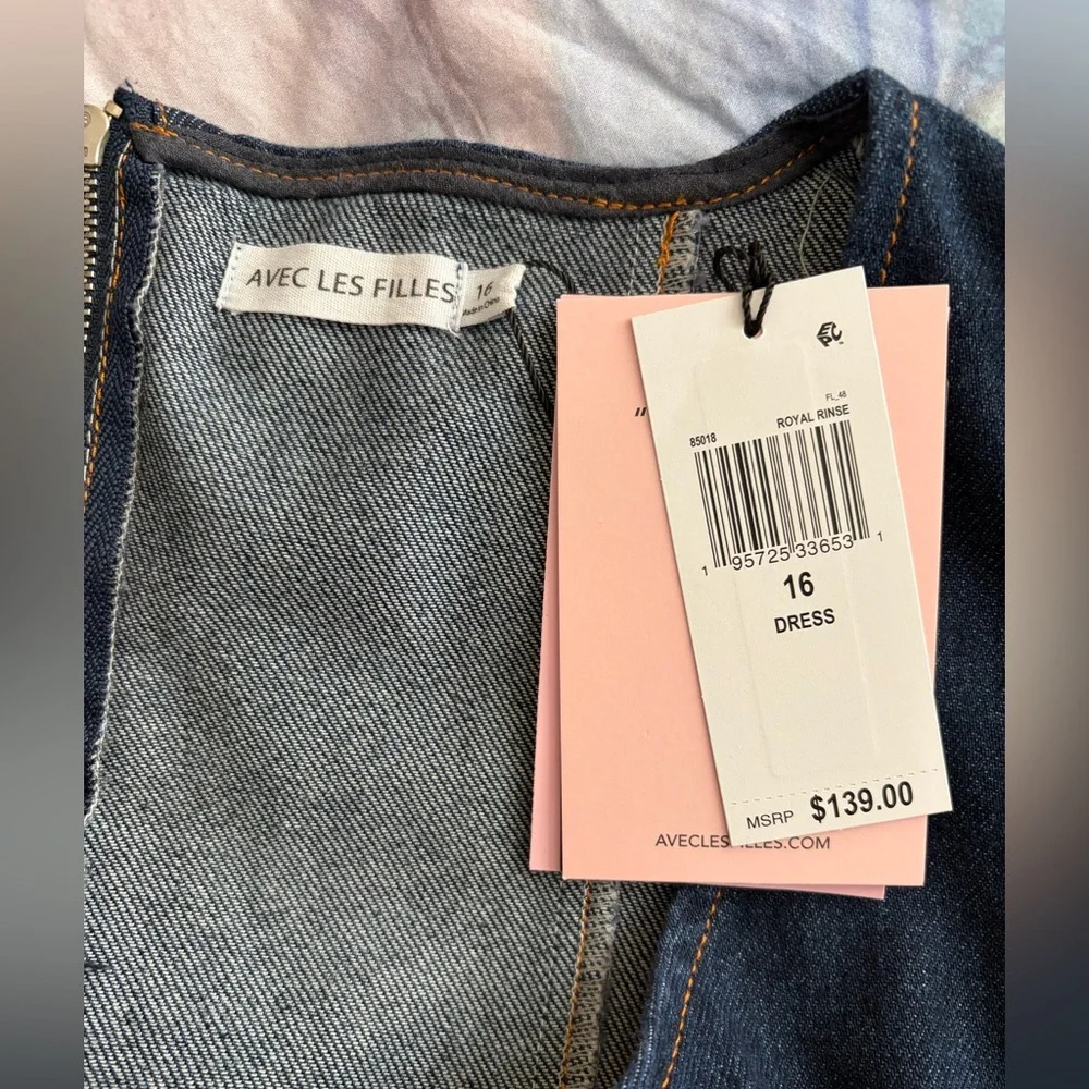 Avec Les Villes Sleeveless Denim Mini Dress - Picture 7 of 9